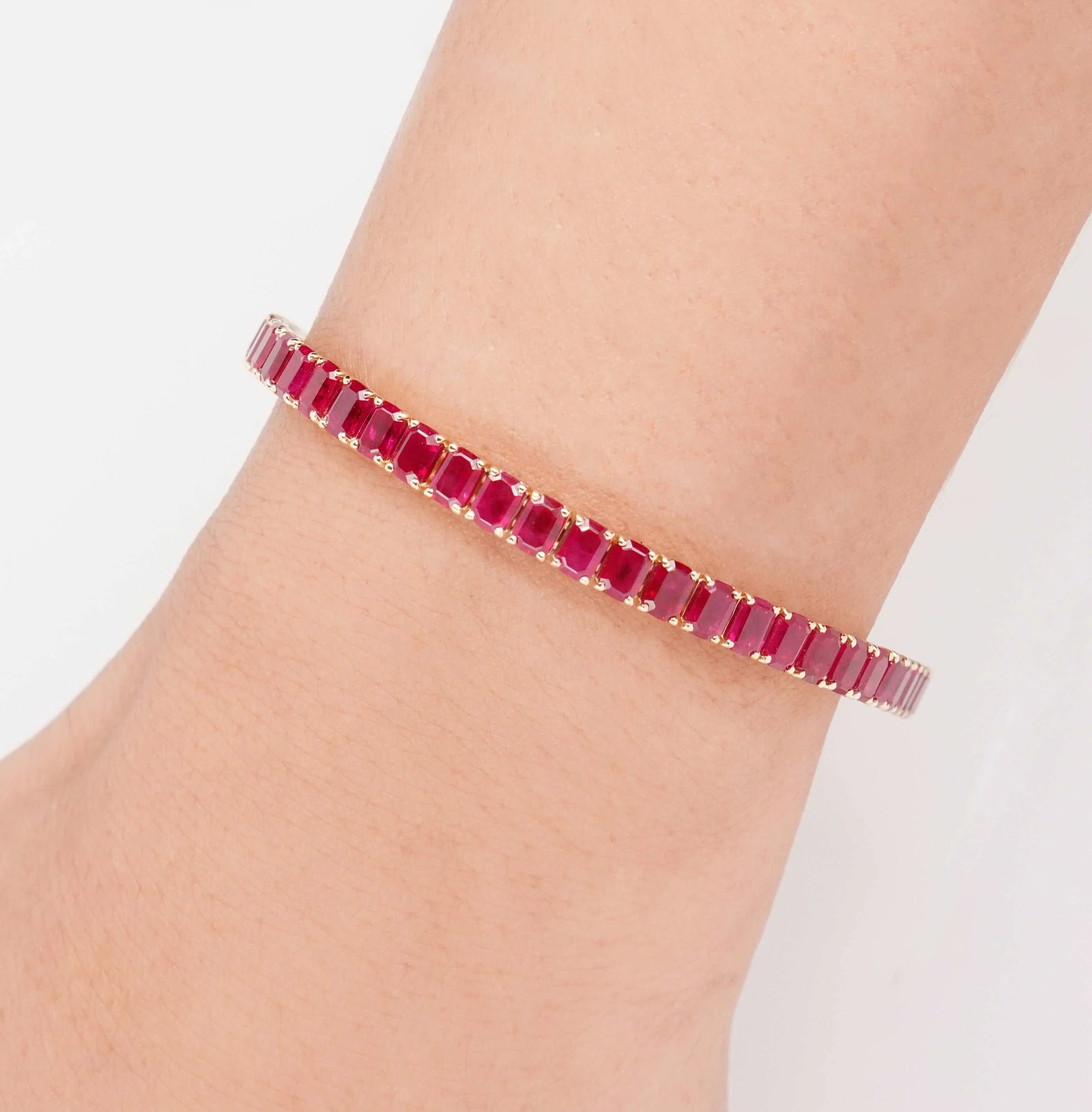 13.60 cts Burmese Octagon Ruby Tennis Bracelet