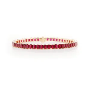 13.60 cts Burmese Octagon Ruby Tennis Bracelet
