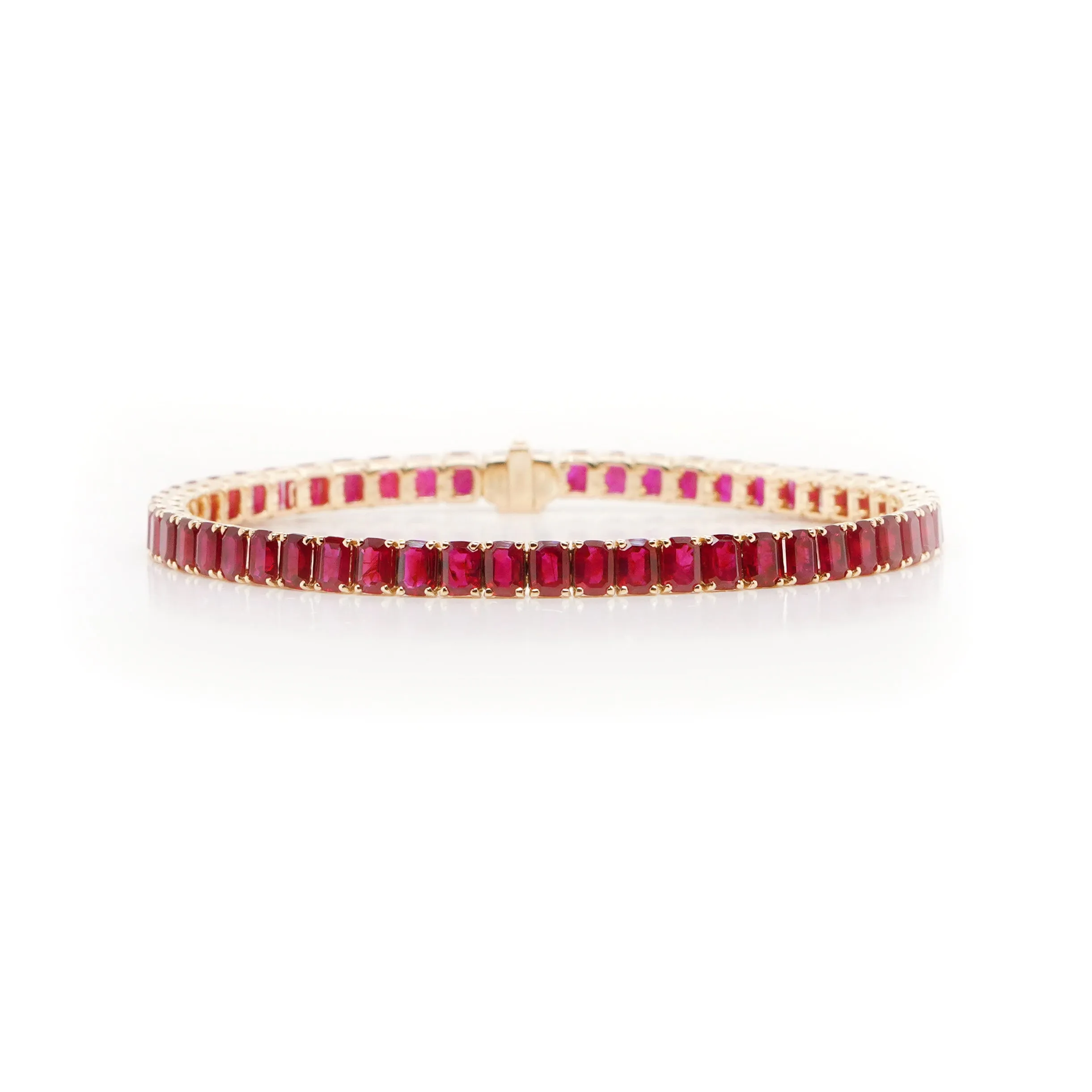 13.60 cts Burmese Octagon Ruby Tennis Bracelet