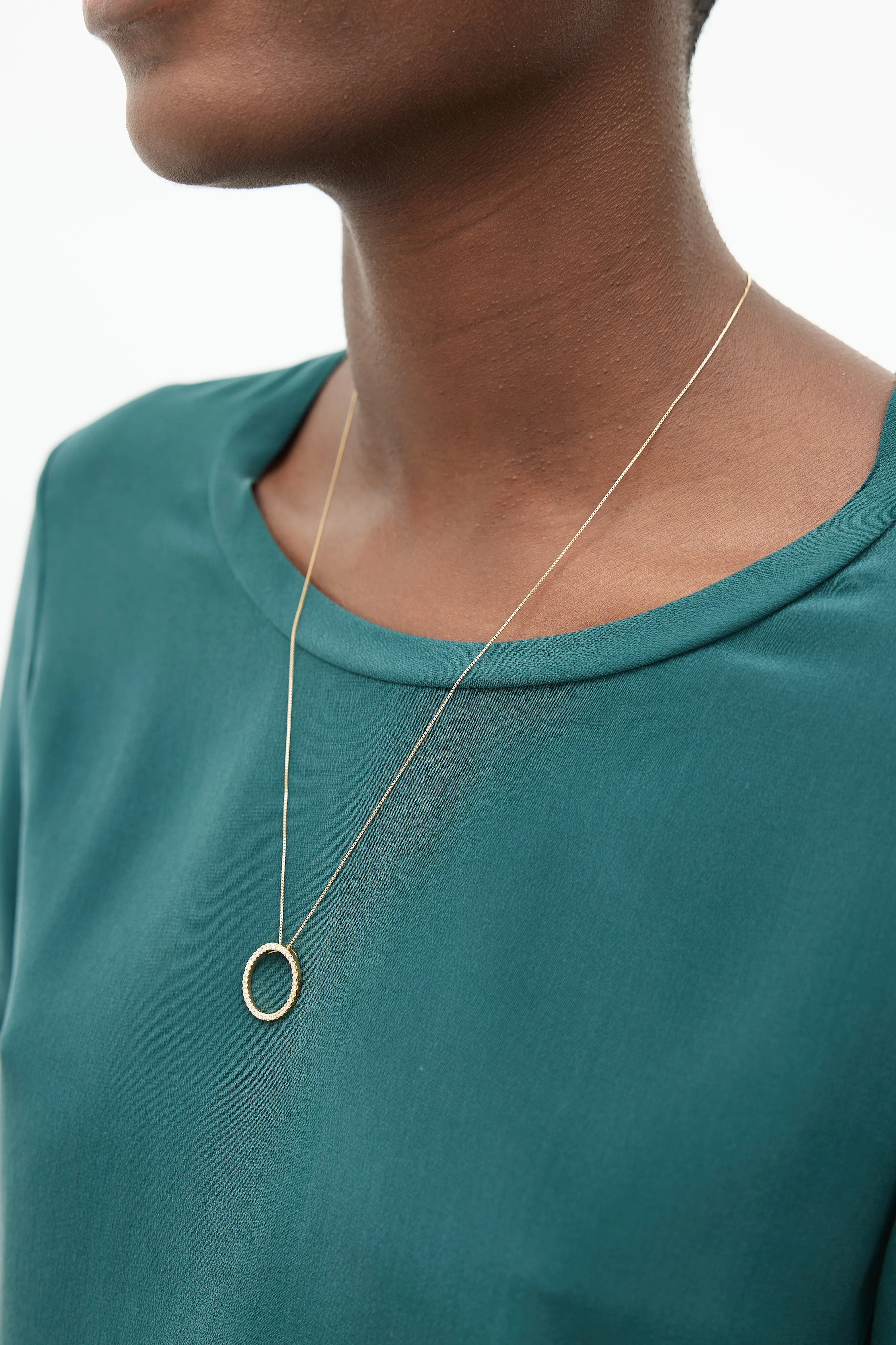 18k Gold & Diamond Ring Necklace