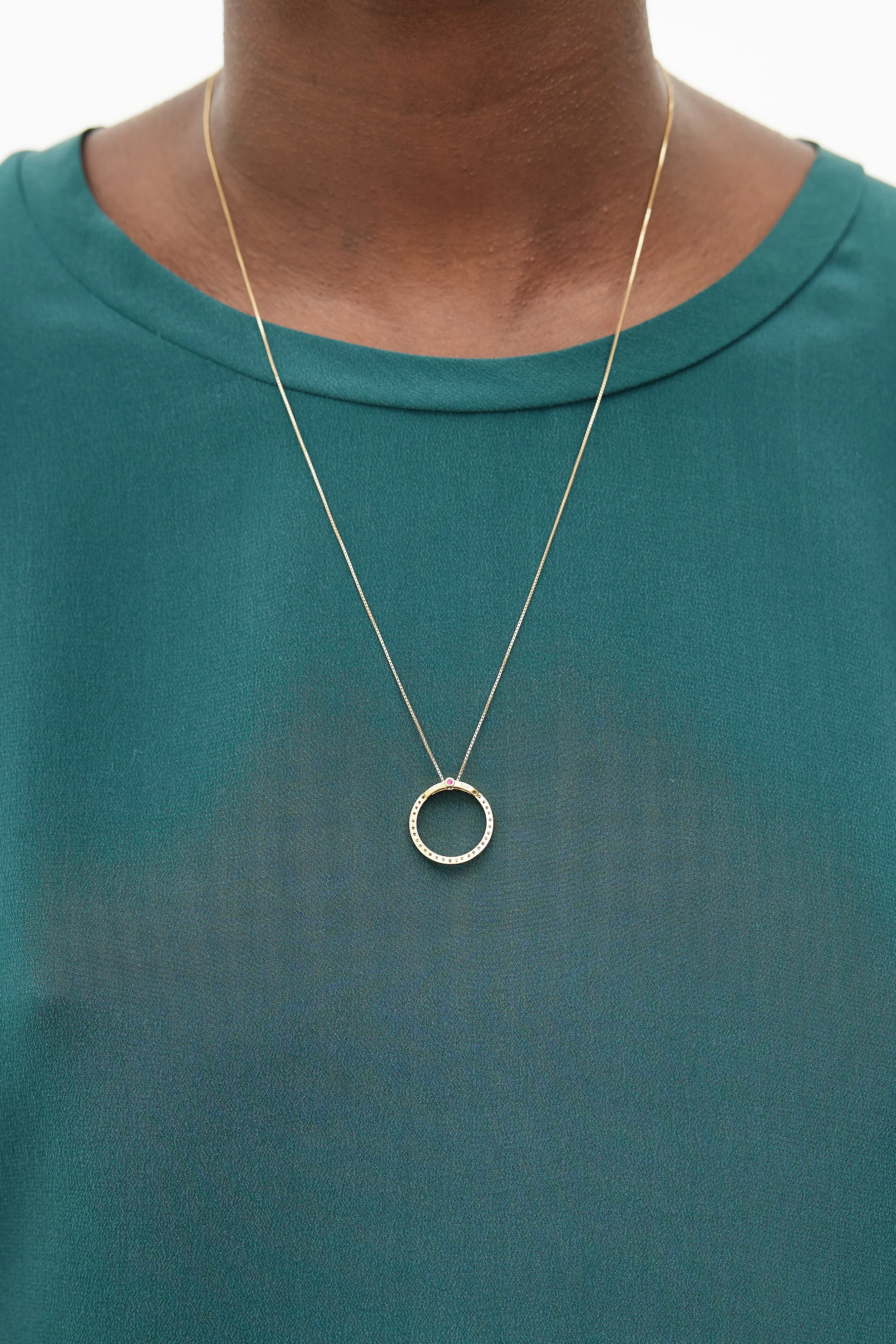 18k Gold & Diamond Ring Necklace