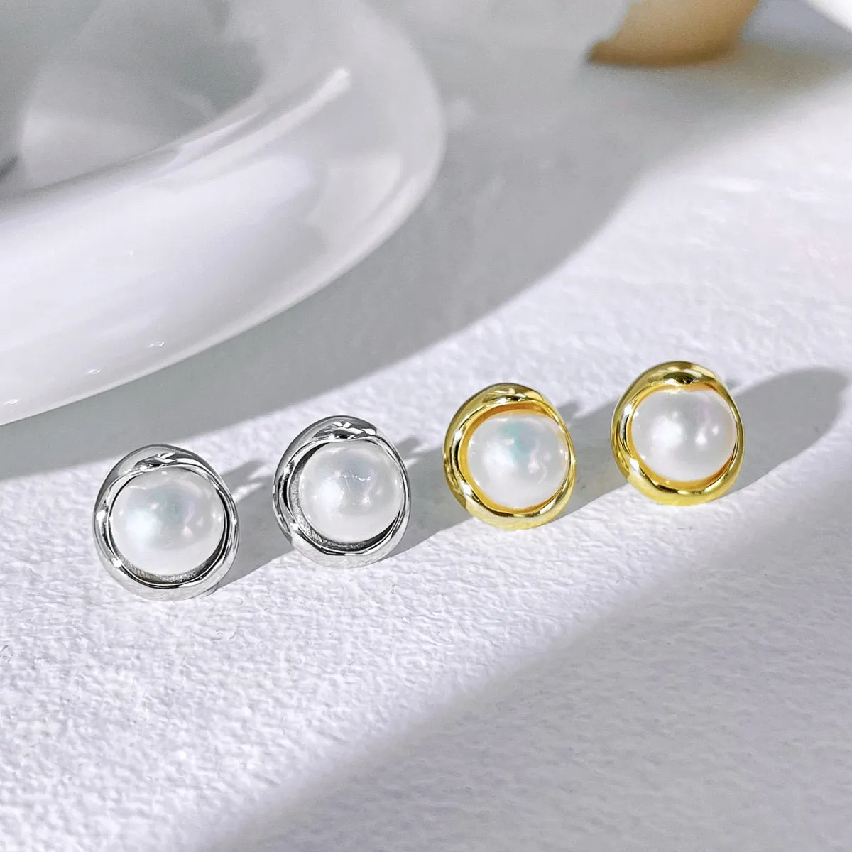 7.5mm Genuine Freshwater Pearl Stud Earrings