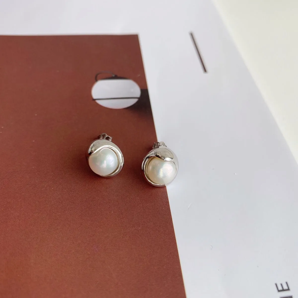 7.5mm Genuine Freshwater Pearl Stud Earrings