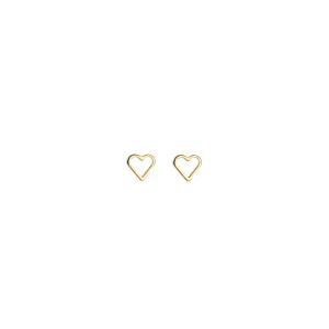 9ct Solid Gold Love Heart Stud Earrings