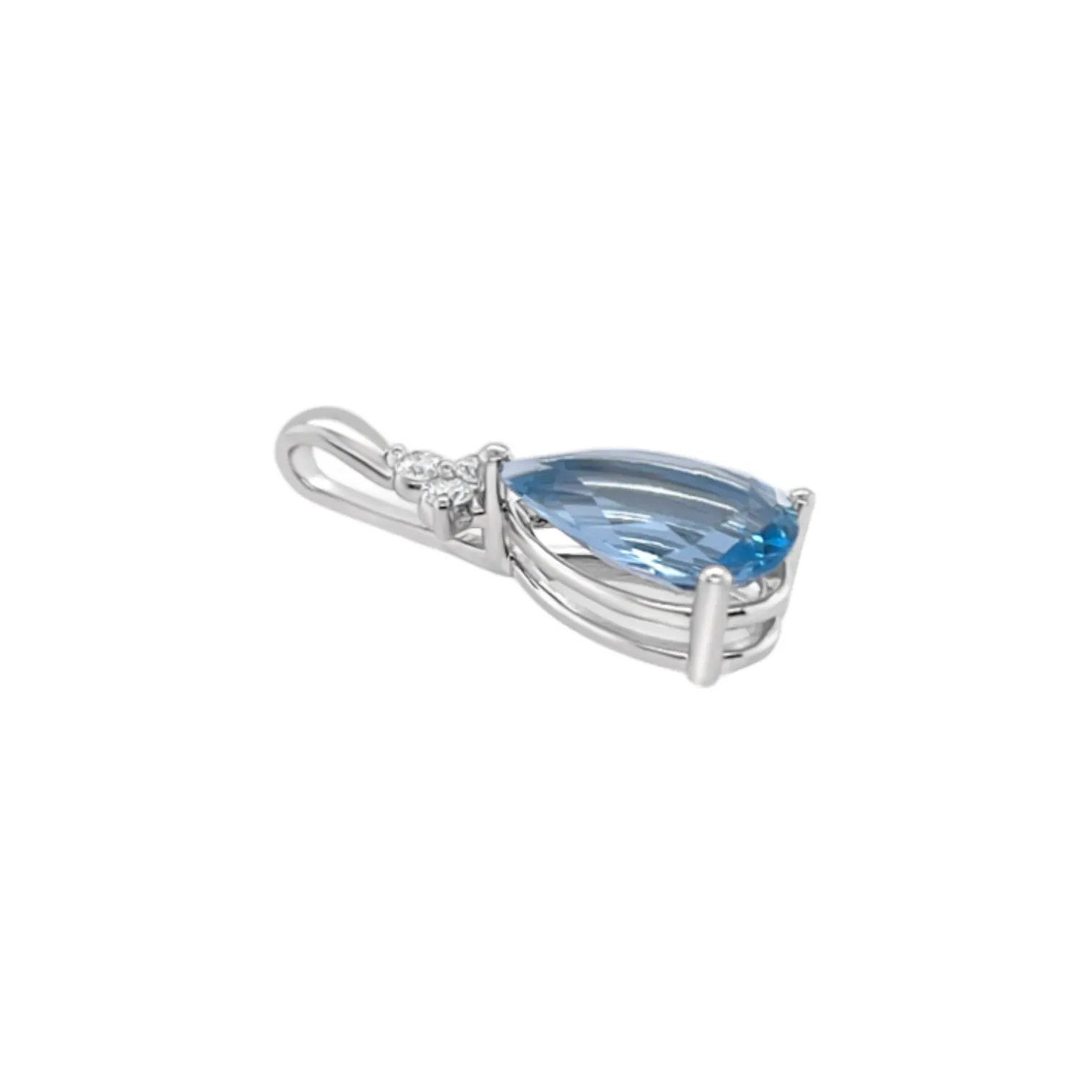 Aquamarine & Diamond Trio Pendant