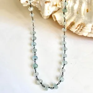 Aquamarine Beads Necklace - Flo