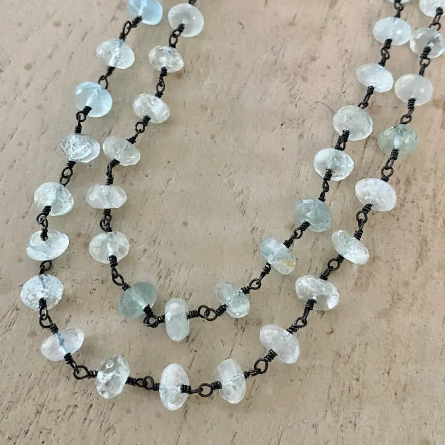 Aquamarine Beads Necklace - Flo
