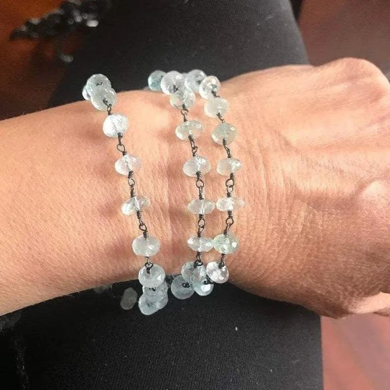 Aquamarine Beads Necklace - Flo