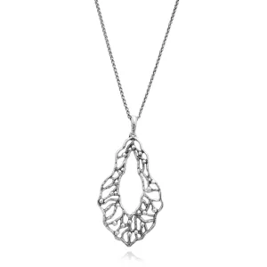 Artistic Sterling Silver Openwork Pendant Necklace