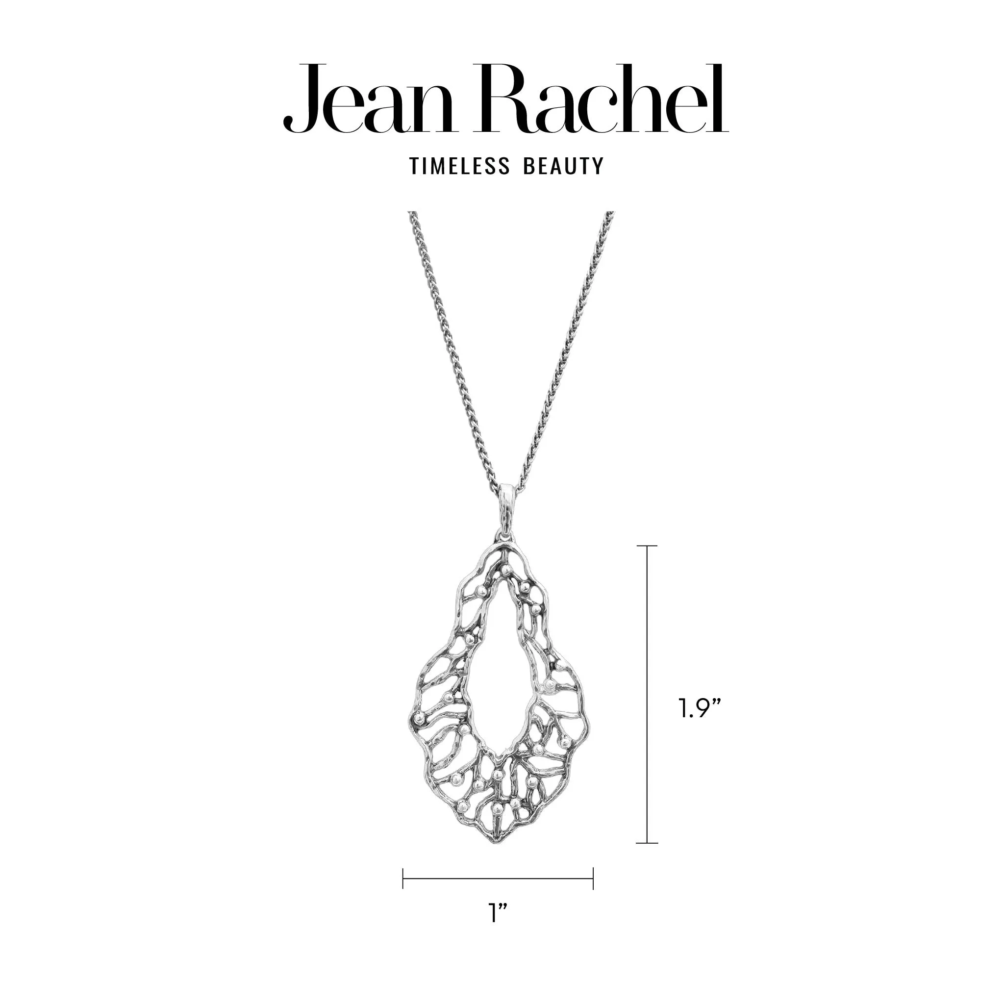 Artistic Sterling Silver Openwork Pendant Necklace