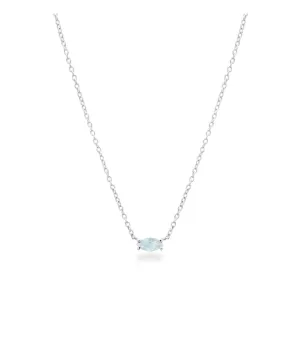 Aurora Aquamarine Necklace Silver