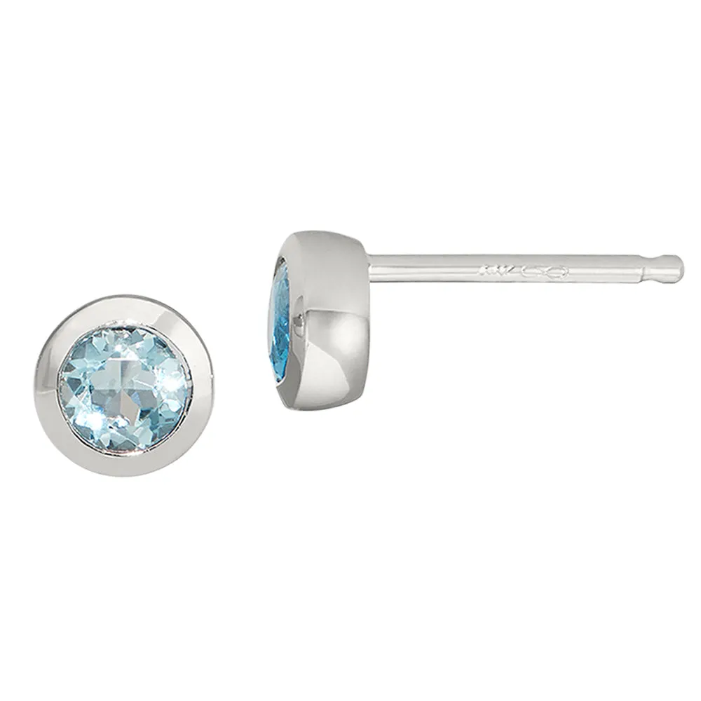 Bezel Opal Stud Earrings