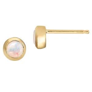 Bezel Opal Stud Earrings