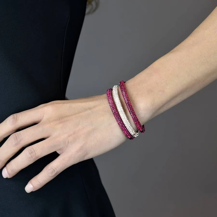 Colored Pavé Stackable Bangle Cuff Bracelet
