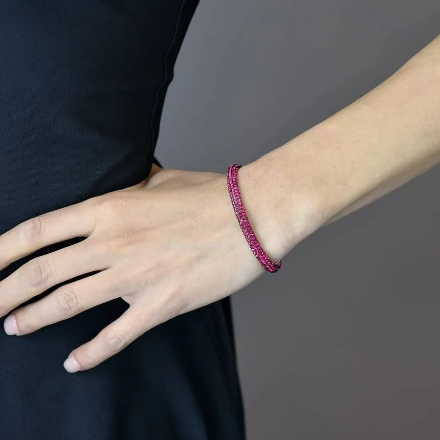 Colored Pavé Stackable Bangle Cuff Bracelet