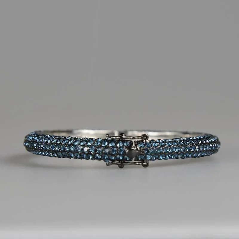 Colored Pavé Stackable Bangle Cuff Bracelet