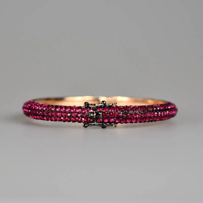 Colored Pavé Stackable Bangle Cuff Bracelet