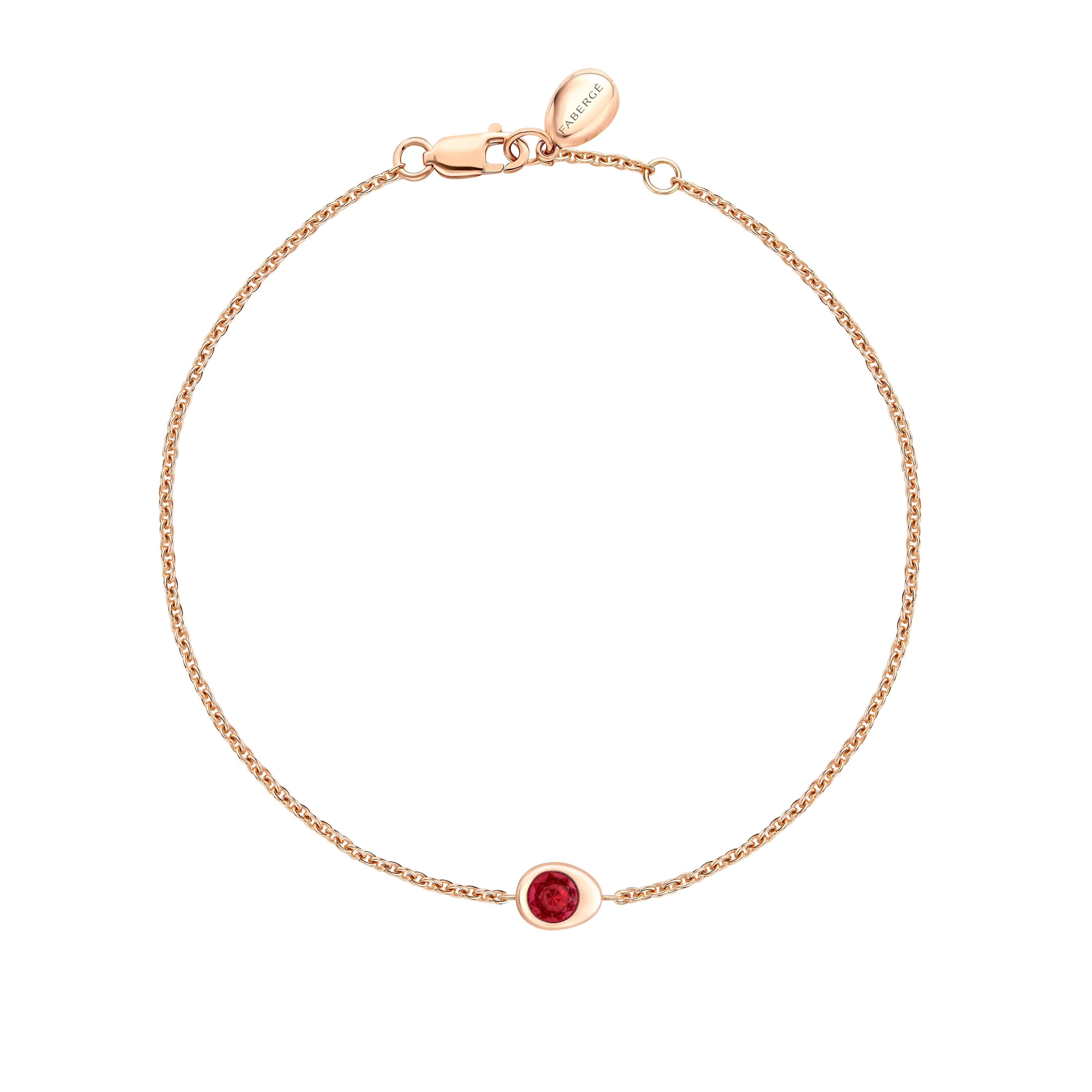 Cosmic Curve Ruby Chain Bracelet