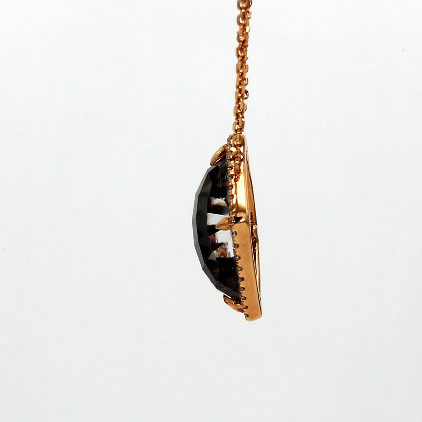 Dark Chocolate Quartz & Diamond Necklace