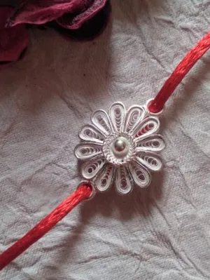 Floral forever - Silver Rakhi