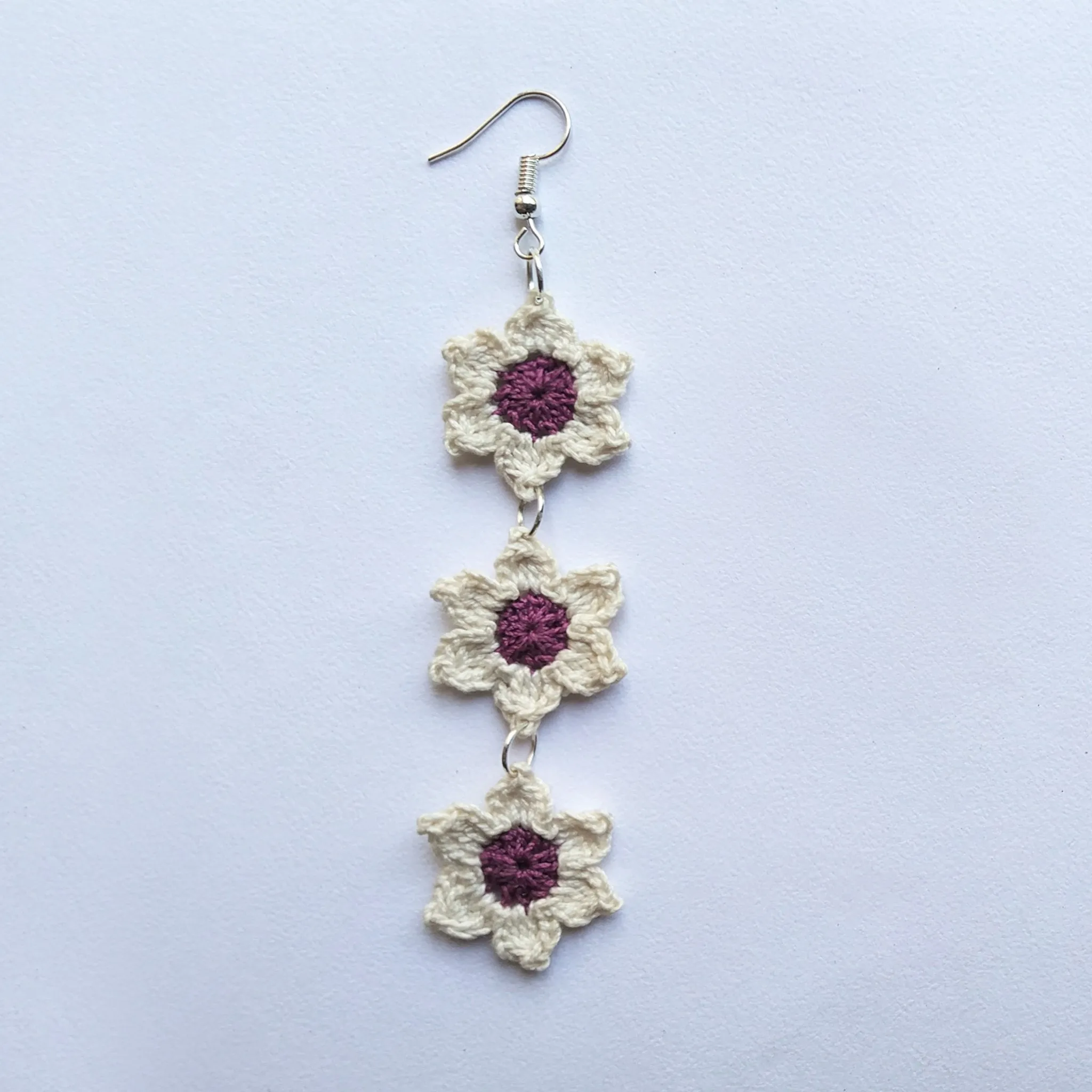 Floral Star Earrings- Magenta