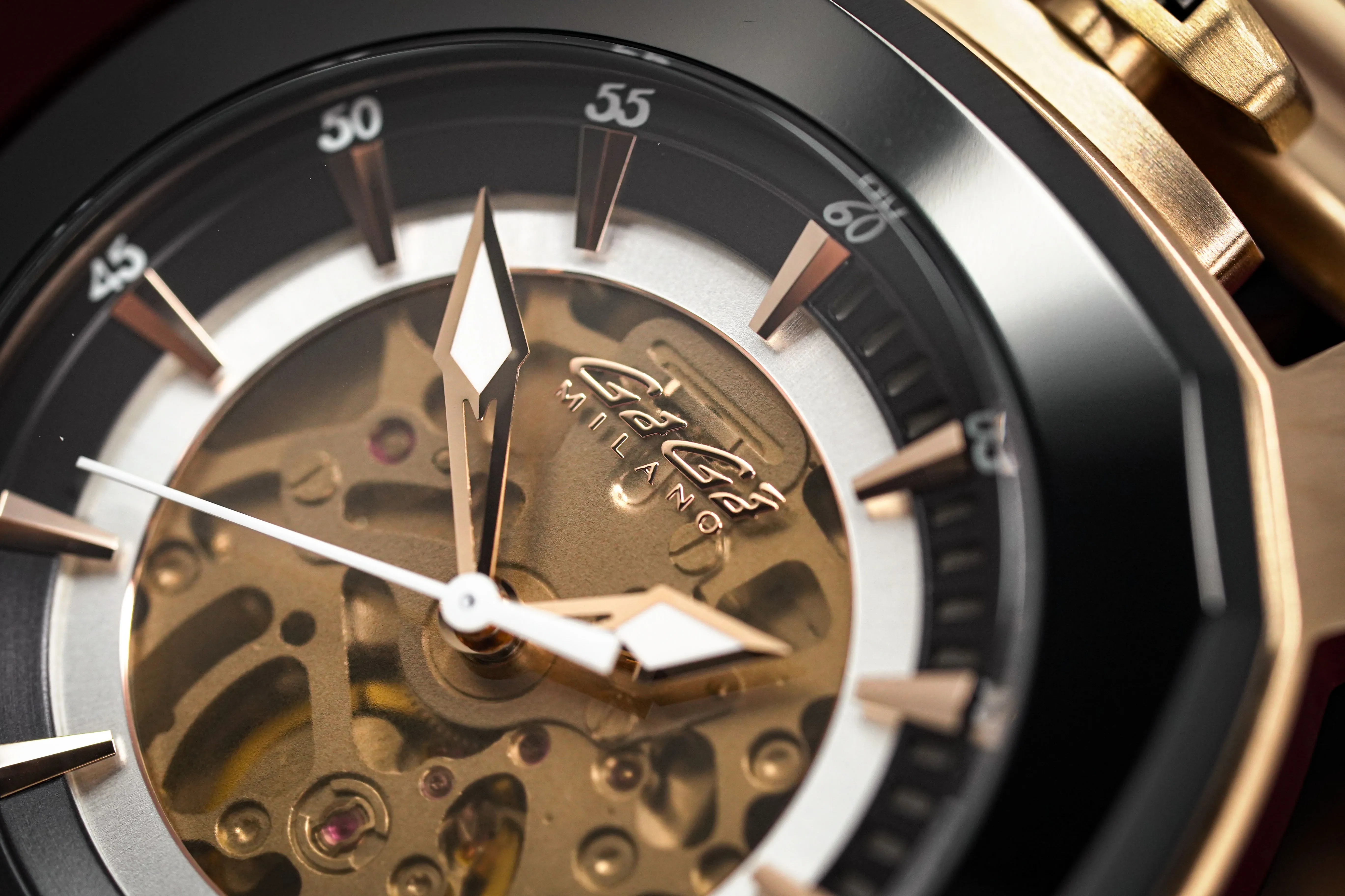 Gaga Milano Automatic Watch Frame_One Skeleton Rose Gold 7074.01