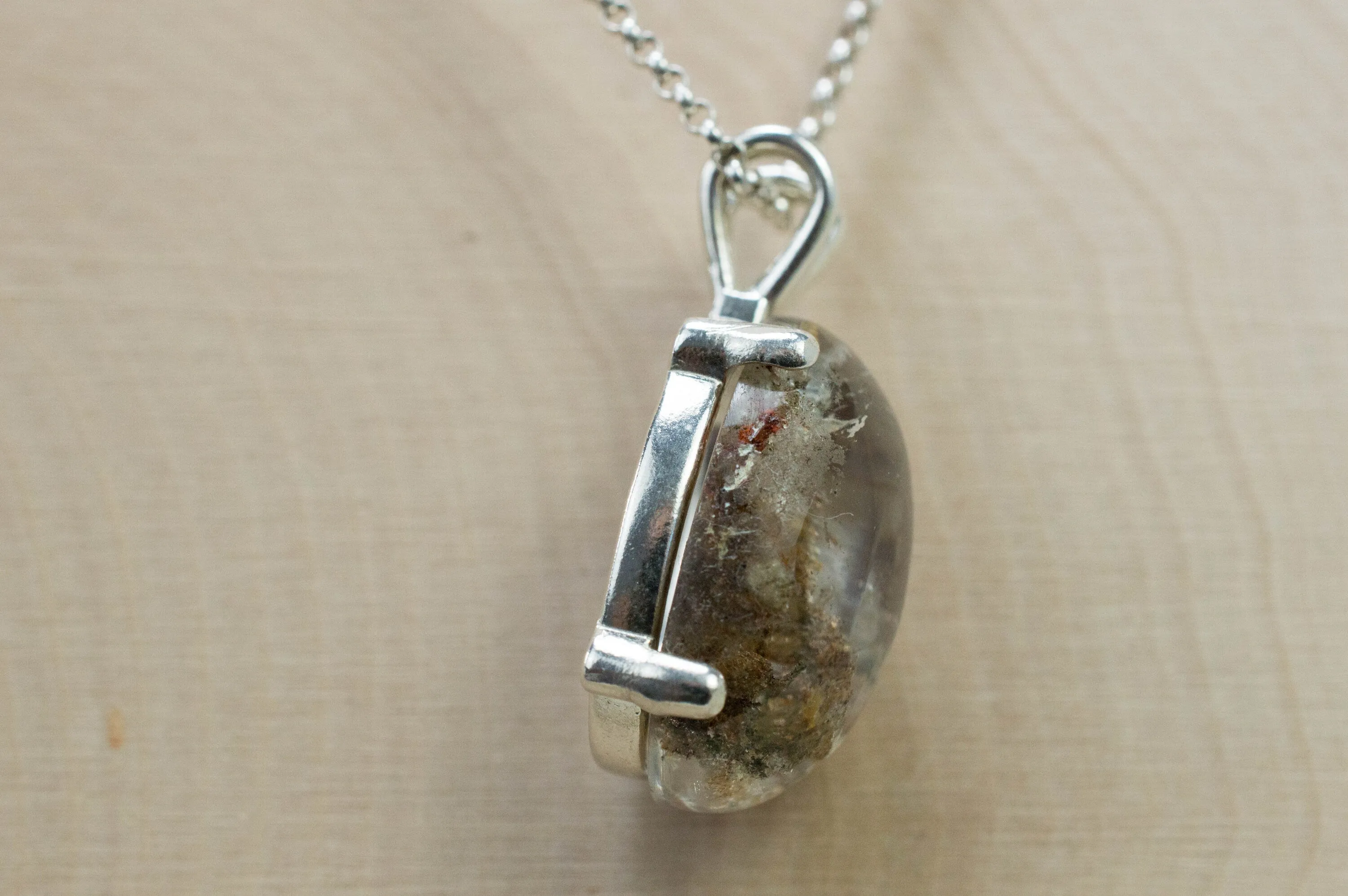 Garden Quartz Pendant, Natural Untreated Brazil Lodolite Quartz; 20.610cts