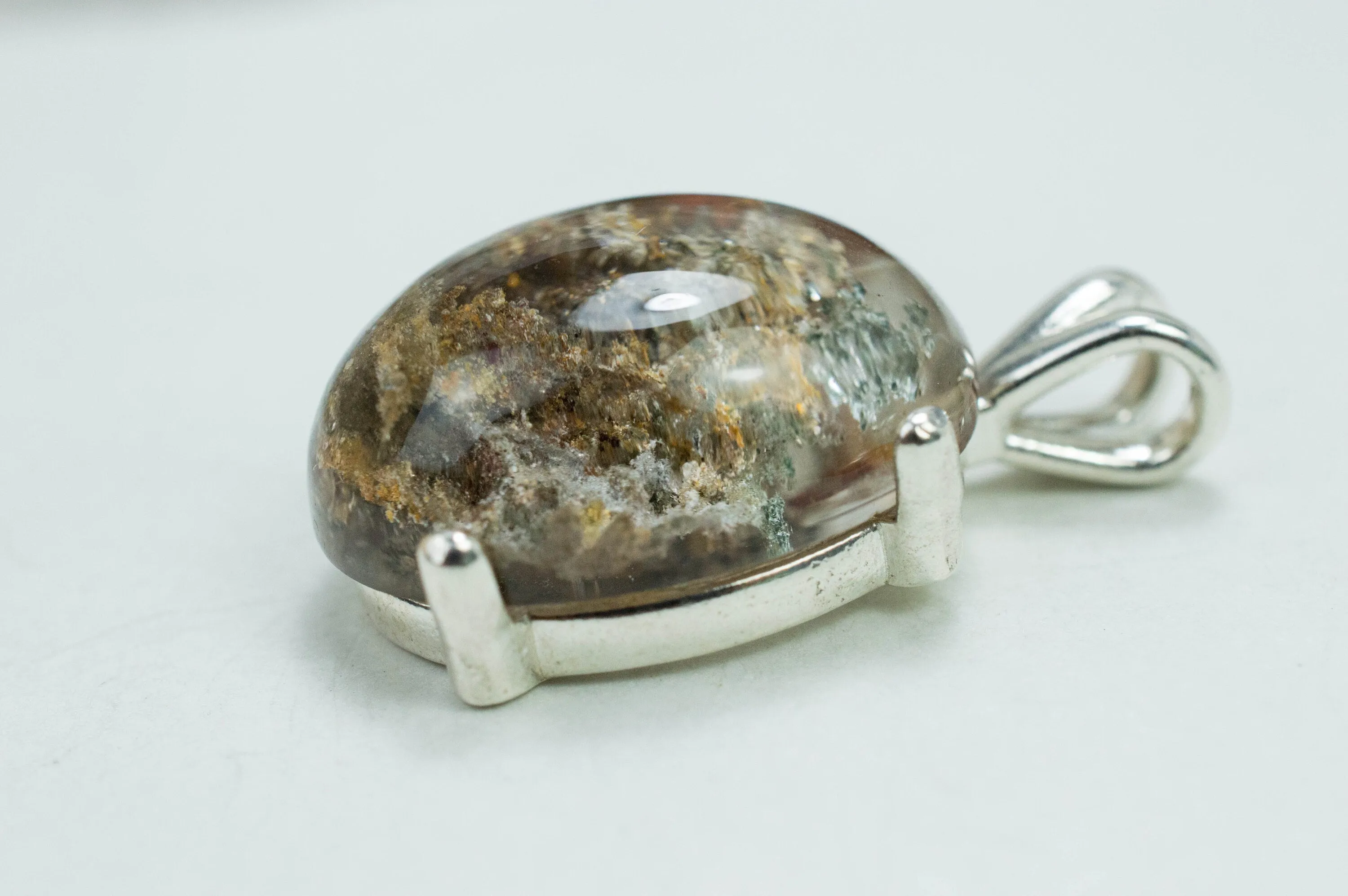 Garden Quartz Pendant, Natural Untreated Brazil Lodolite Quartz; 20.610cts
