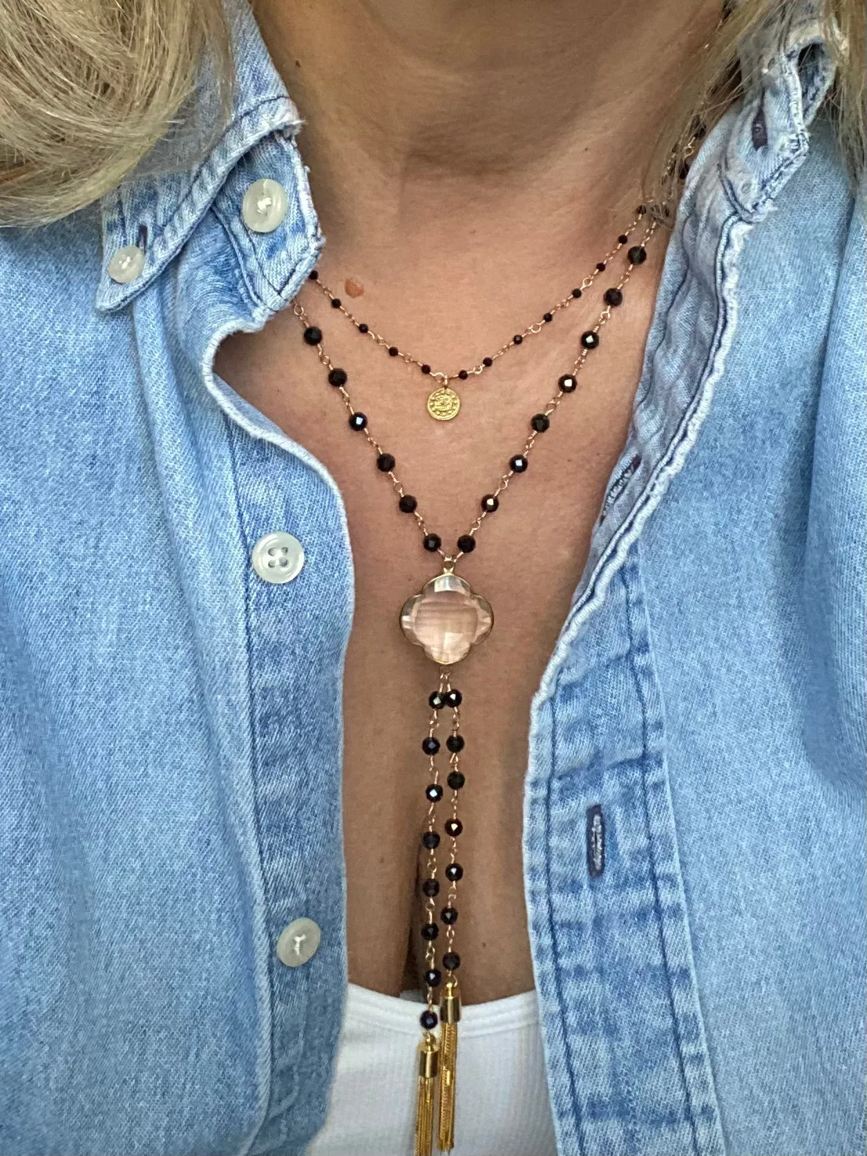 Gemstone Coin Necklace - Grecia