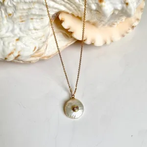 Gold Necklace with Pearl Drop - Florence