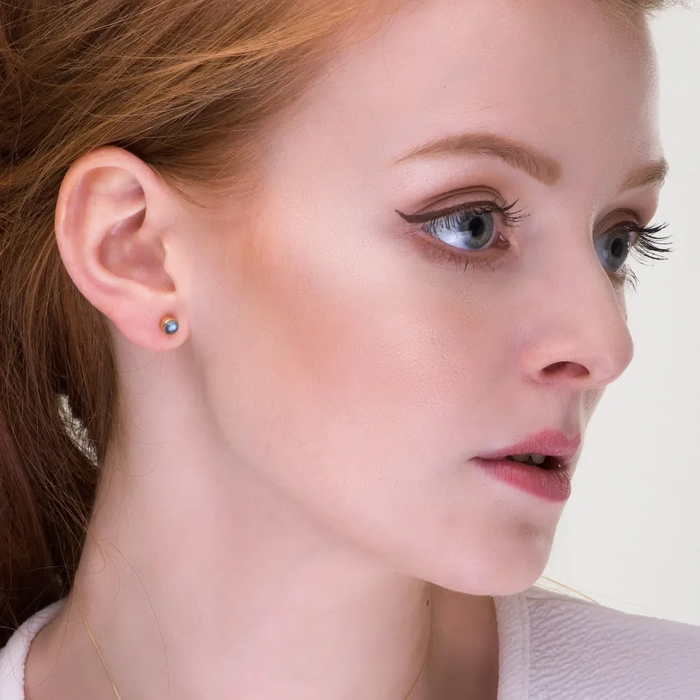 Gypsy Silver Aquamarine Studs