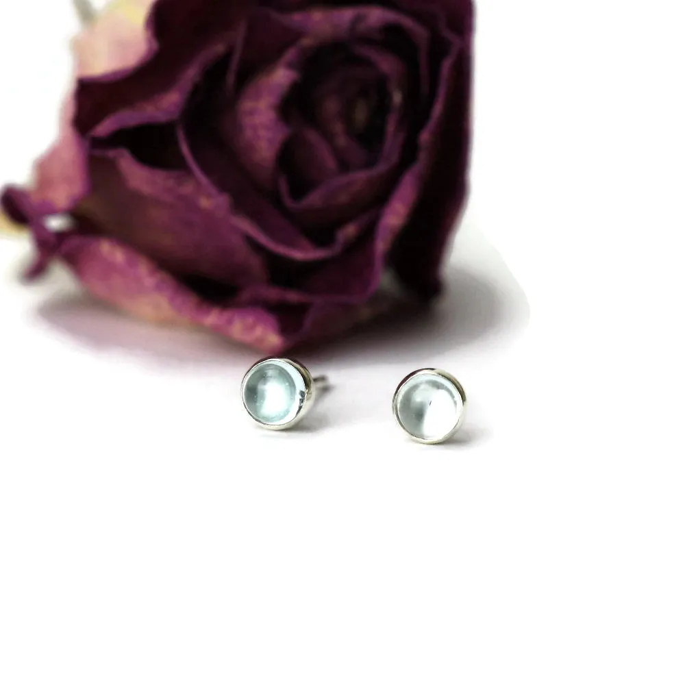 Gypsy Silver Aquamarine Studs