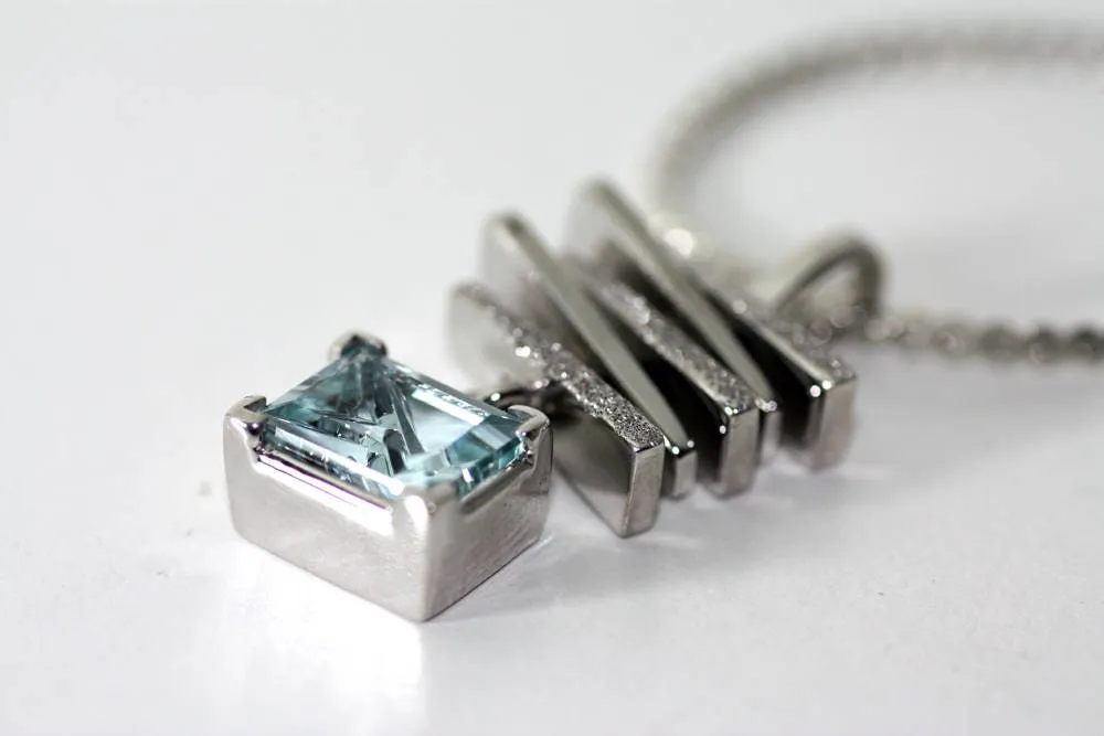 Handcrafted aquamarine pendant