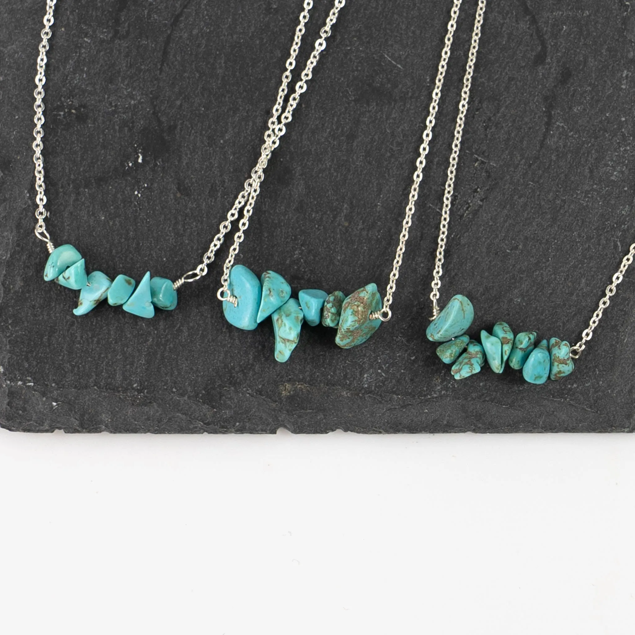 IMPERFECT Asri Turquoise Stone Necklace - Silver Plated