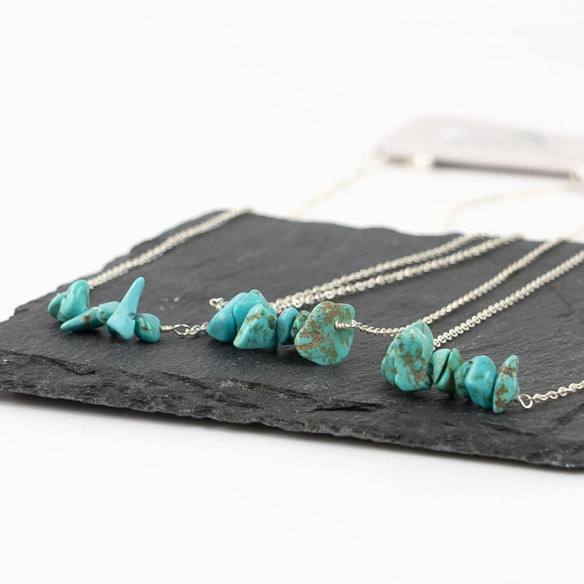 IMPERFECT Asri Turquoise Stone Necklace - Silver Plated
