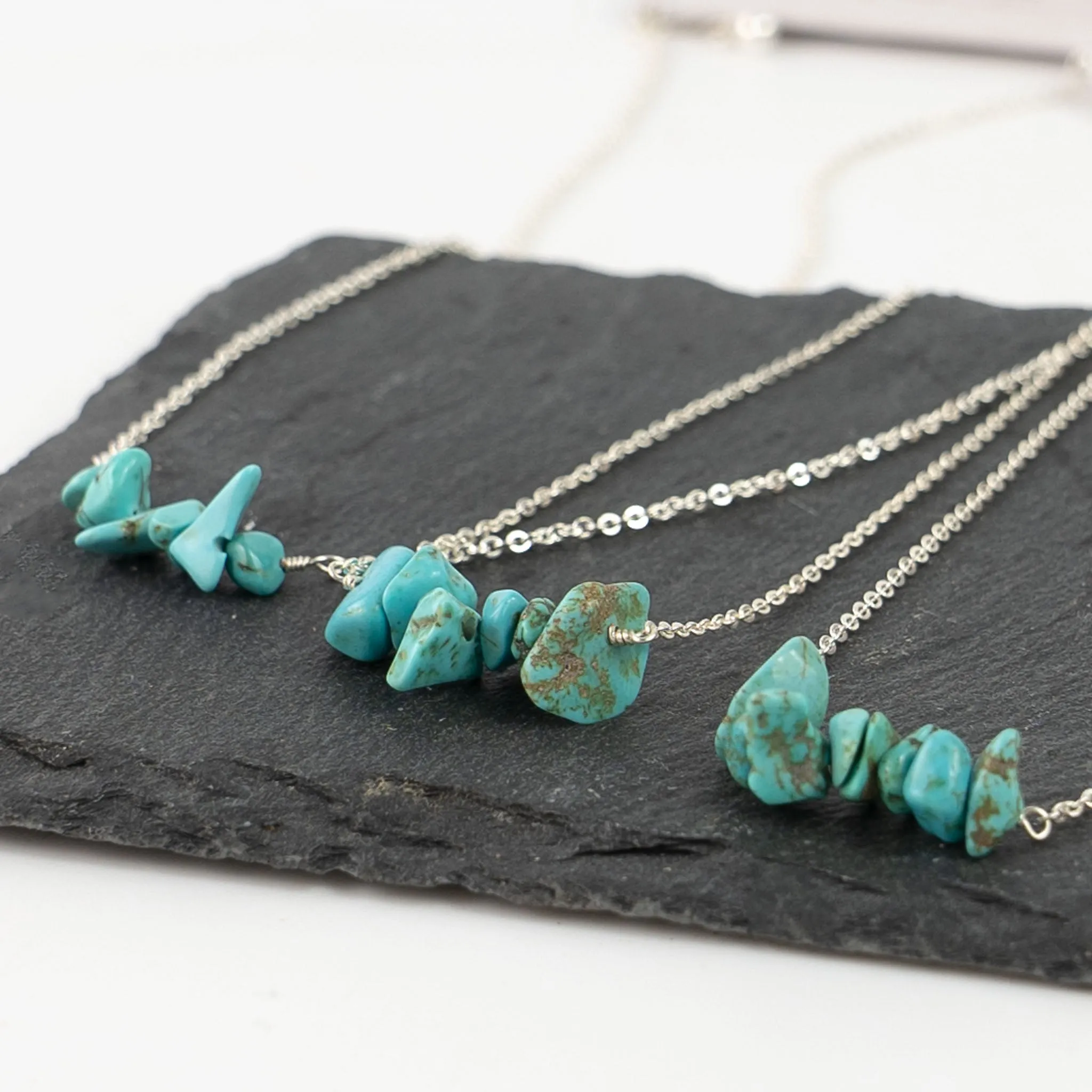 IMPERFECT Asri Turquoise Stone Necklace - Silver Plated