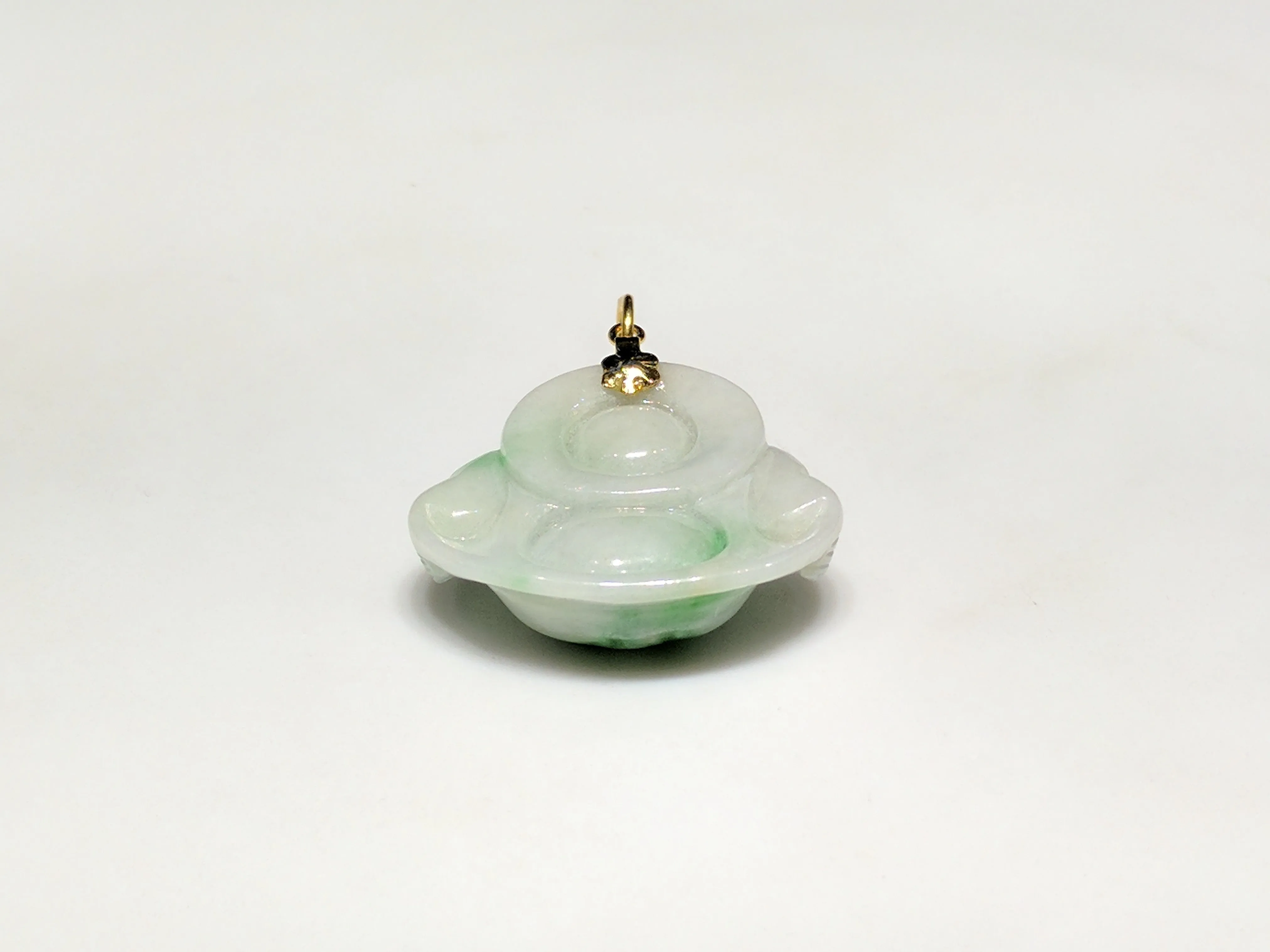 Jade Buddha Pendant (Snow/Moss Marbling)