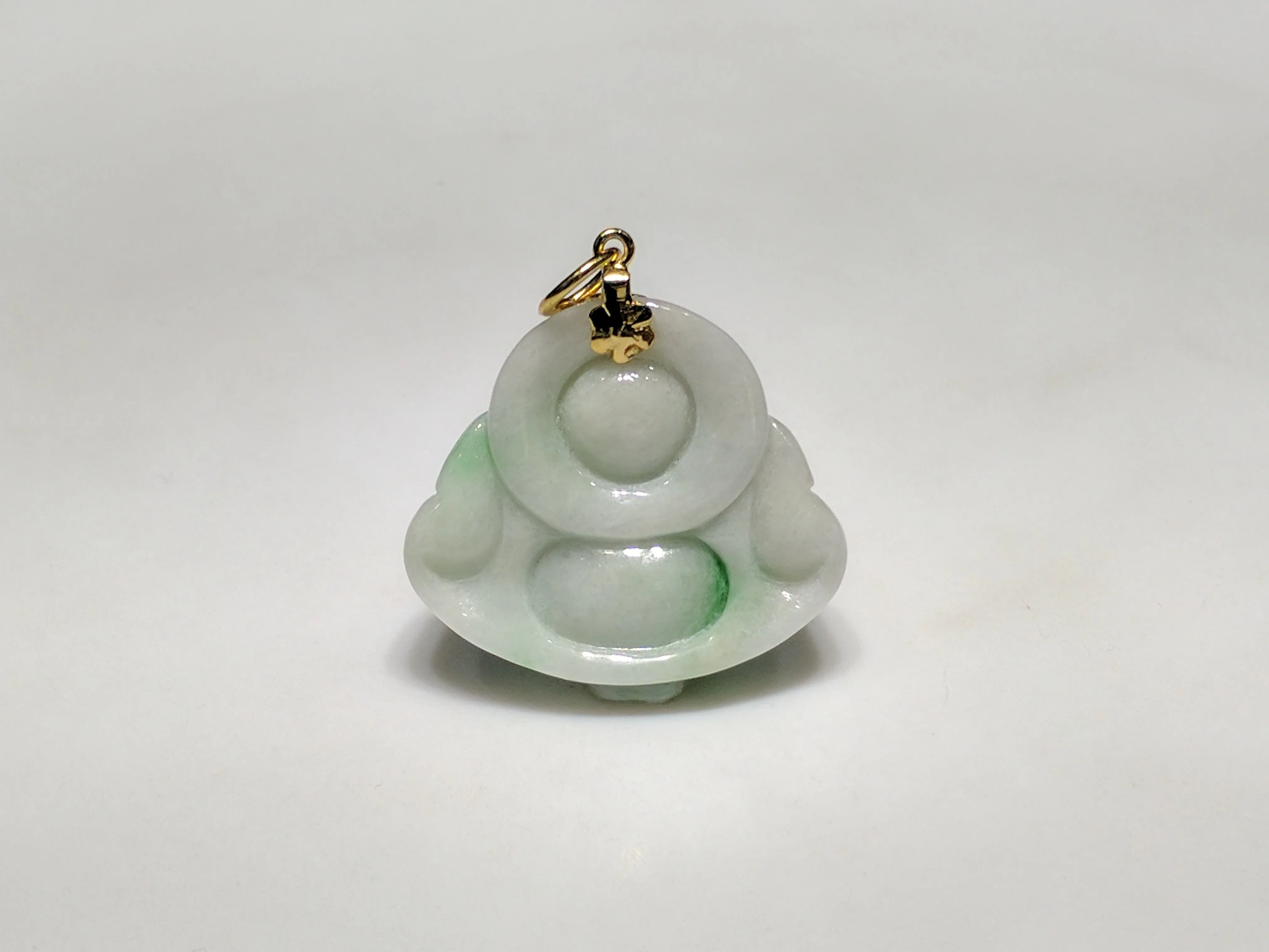 Jade Buddha Pendant (Snow/Moss Marbling)
