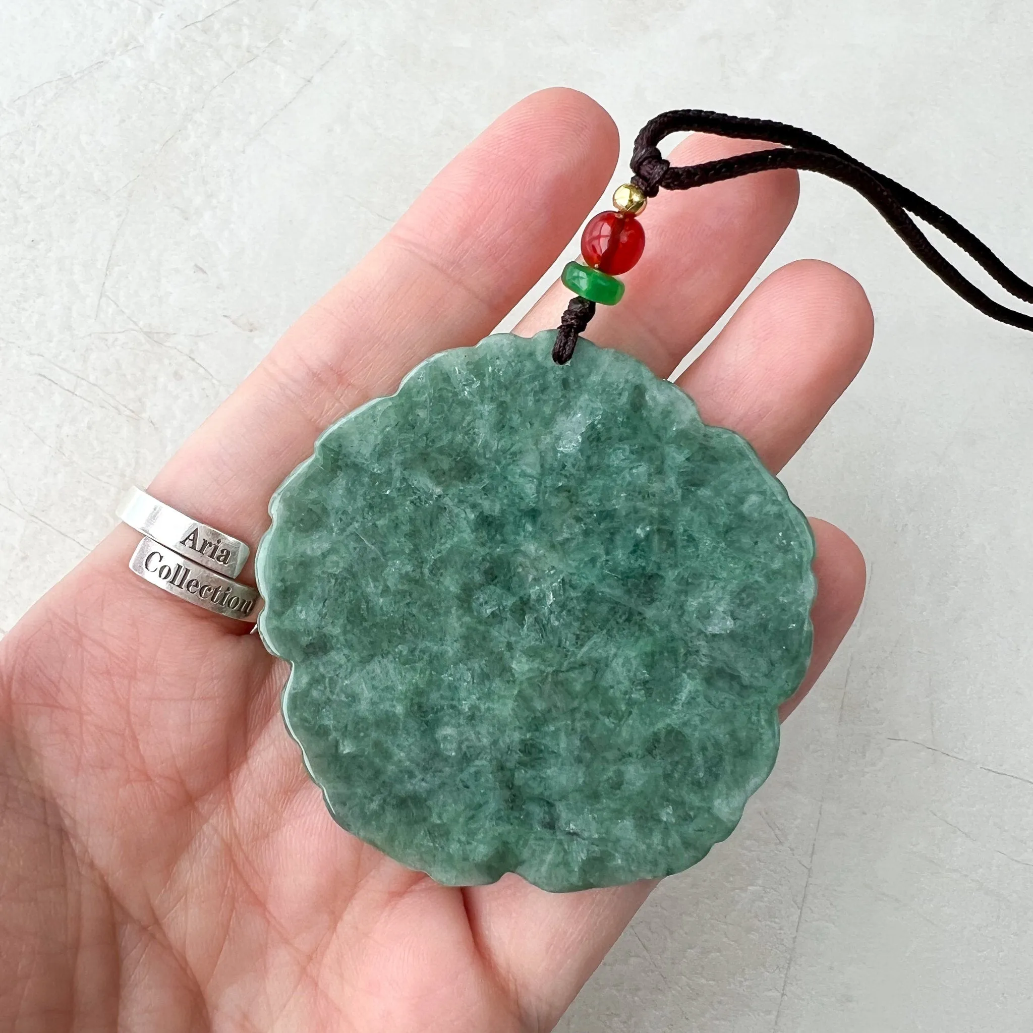 Jadeite Jade Chinese Luck "Fu" 福 Fortune and Bat Pendant, Hand Carved Jade Necklace, SHWQ-1022-1671167046