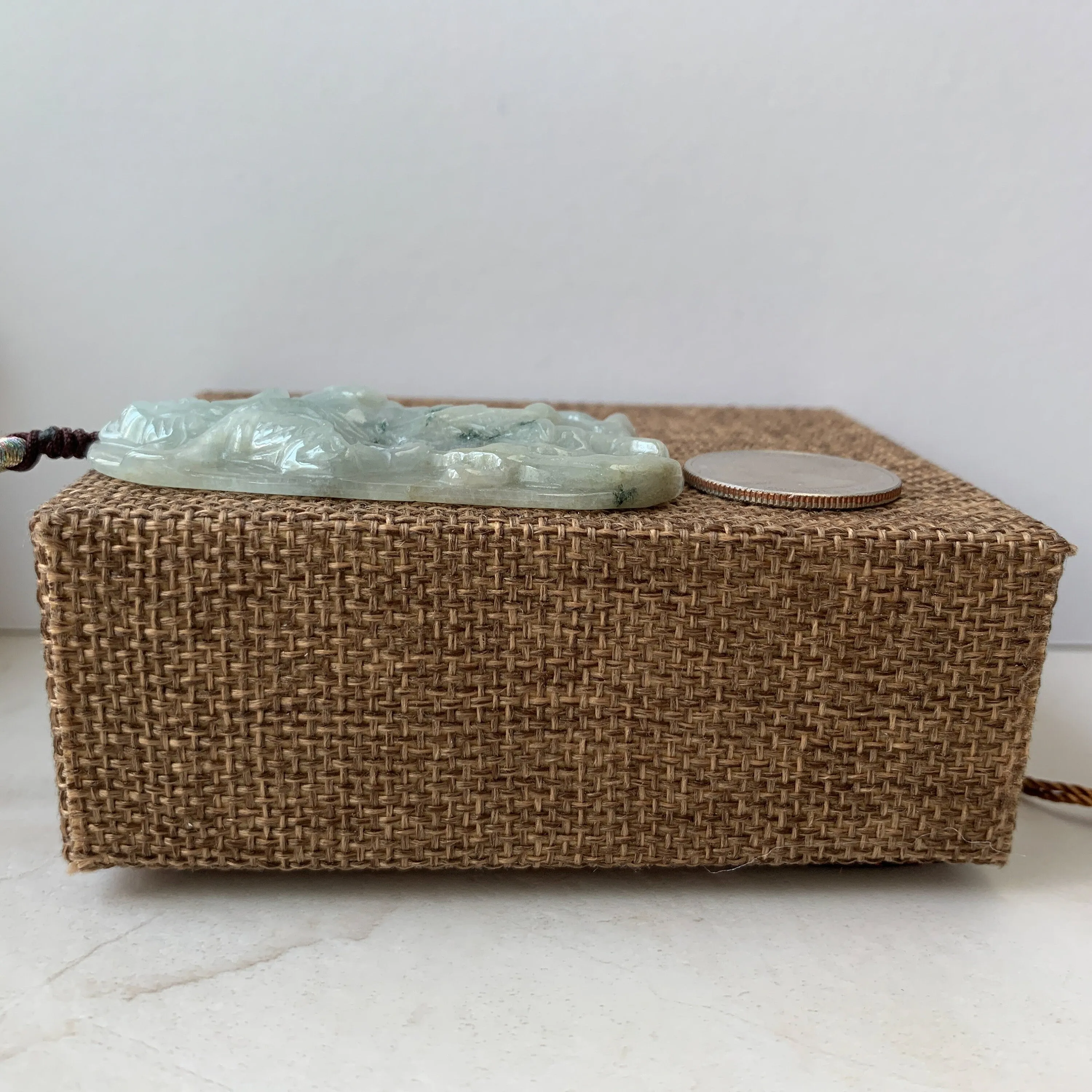 Jadeite Jade Guan Yu Guan Gong Carved Pendant Necklace, YJ-0321-0322421