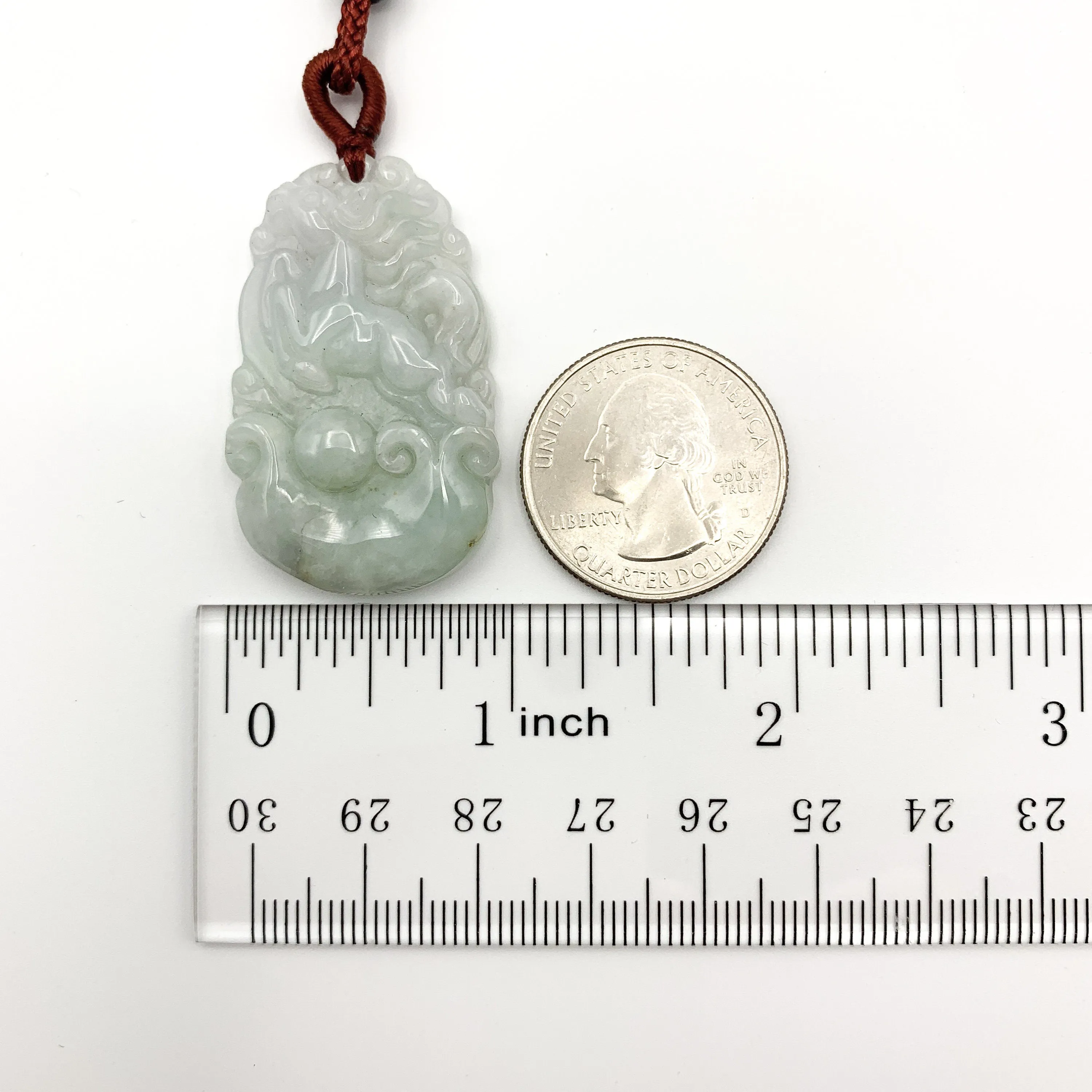 Jadeite Jade Horse Chinese Zodiac Carved Pendant Necklace, YJ-0321-0328270-10