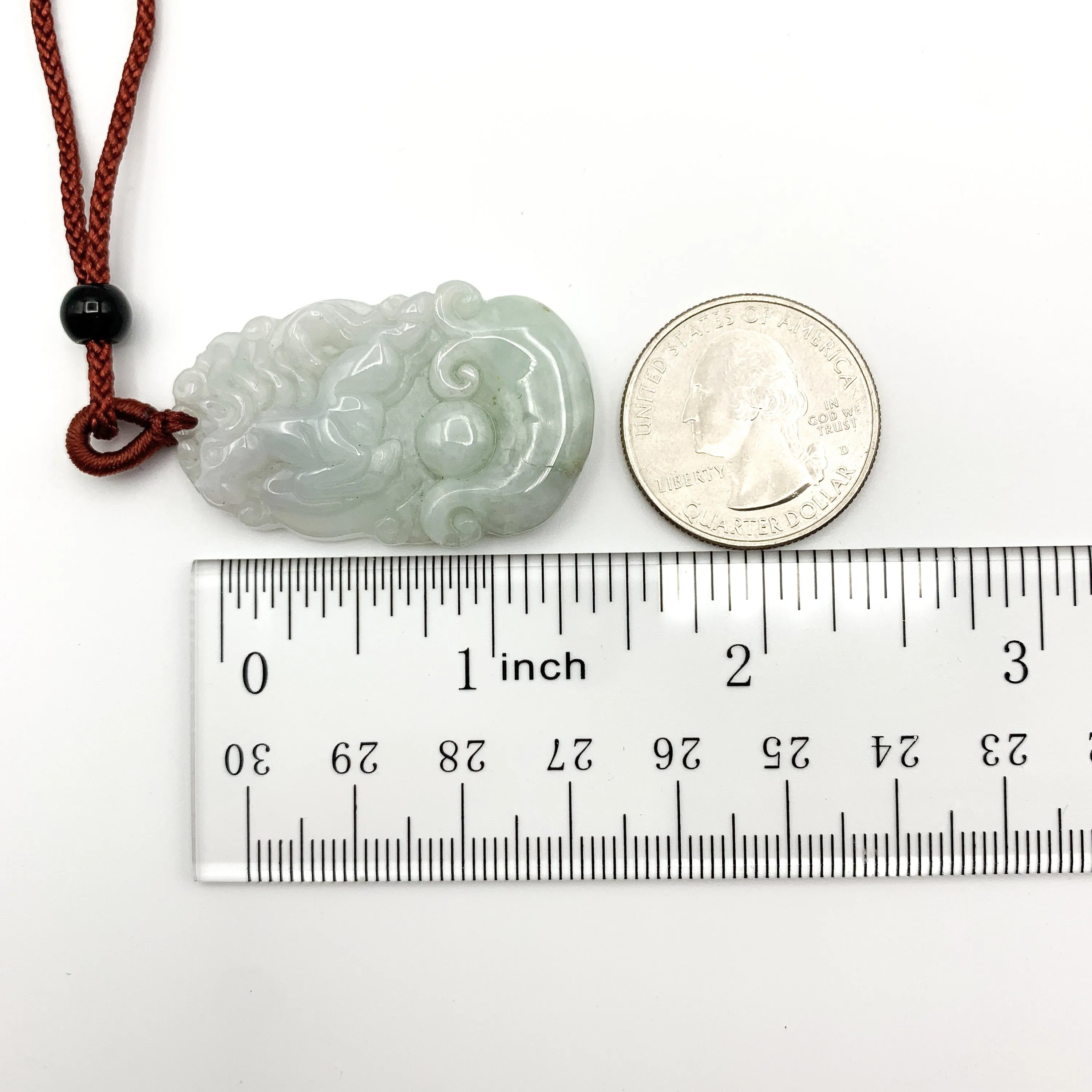 Jadeite Jade Horse Chinese Zodiac Carved Pendant Necklace, YJ-0321-0328270-10