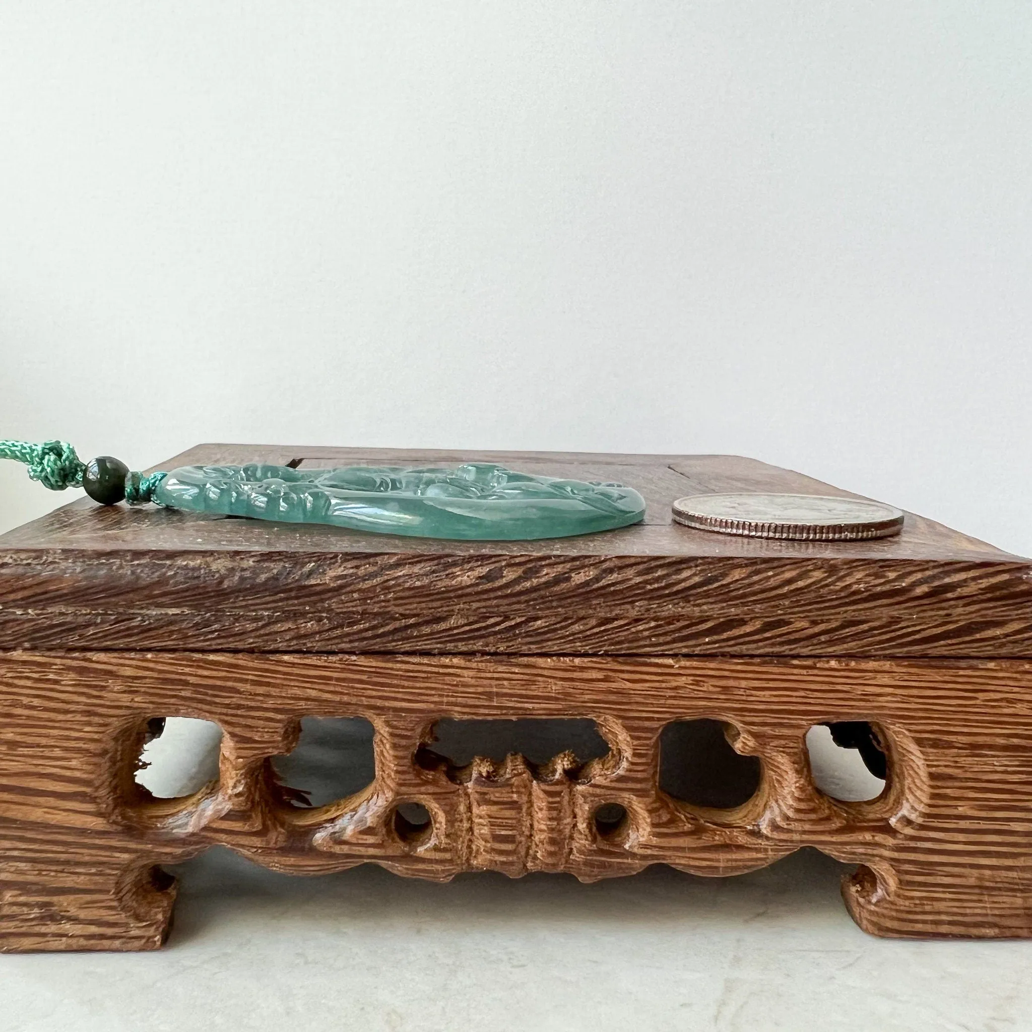 Jadeite Jade Standing Guan Yin Avalokiteshvara Carved Pendant Necklace, Quan Am, ZYF-1221-1660334749