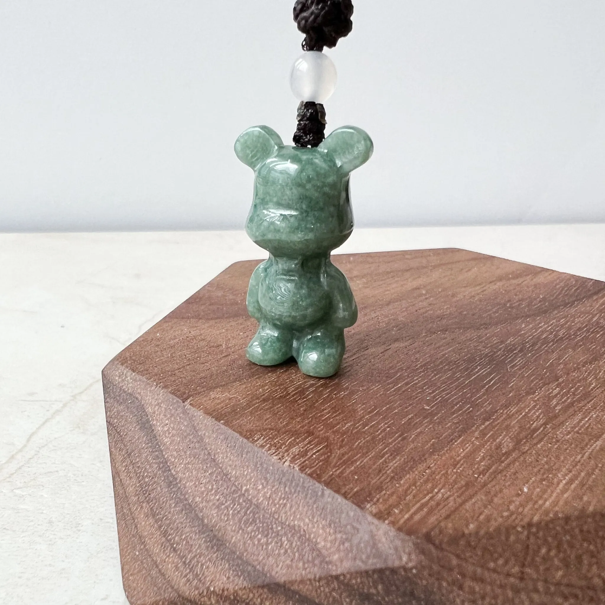 Jadeite Jade Teddy Bear Hand Carved Necklace, SHWQ-0322-1646849374