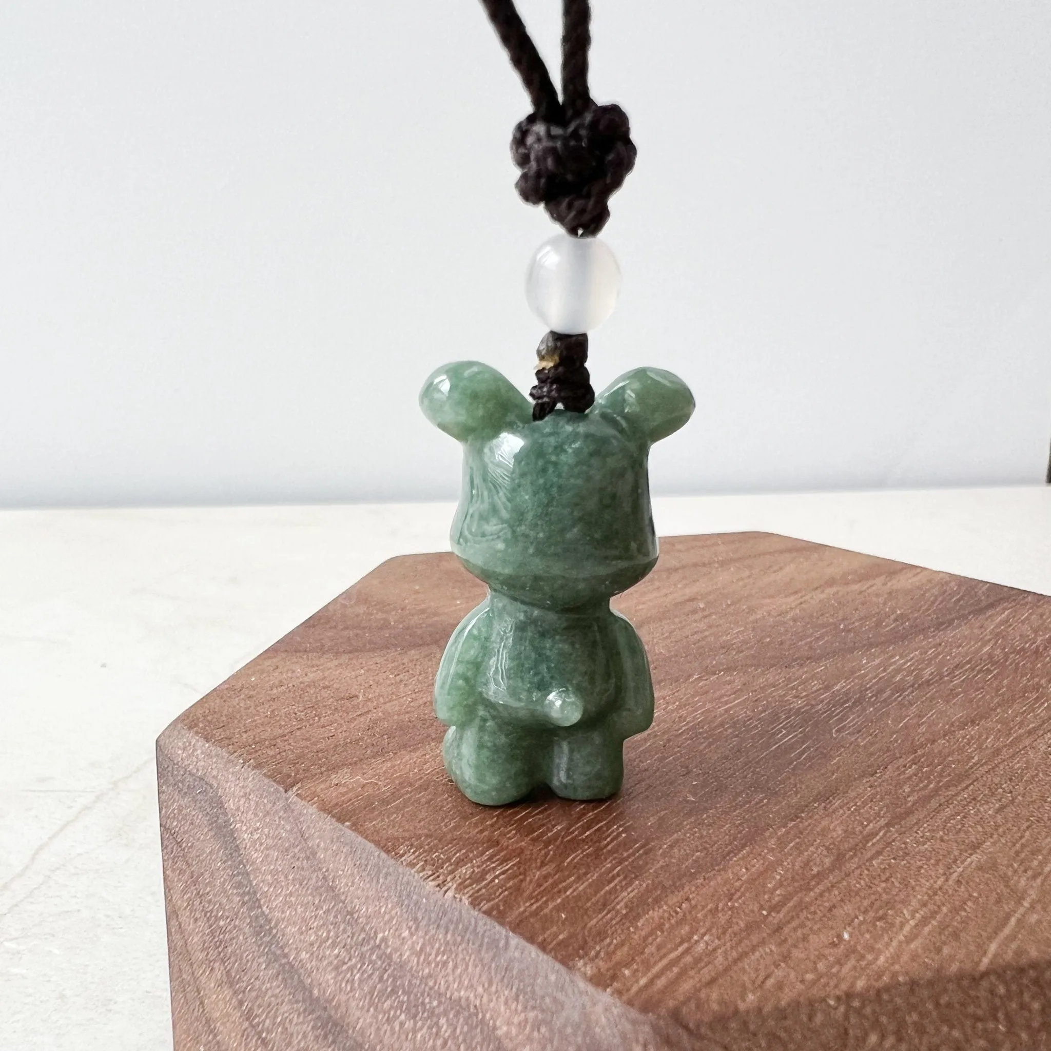 Jadeite Jade Teddy Bear Hand Carved Necklace, SHWQ-0322-1646849374