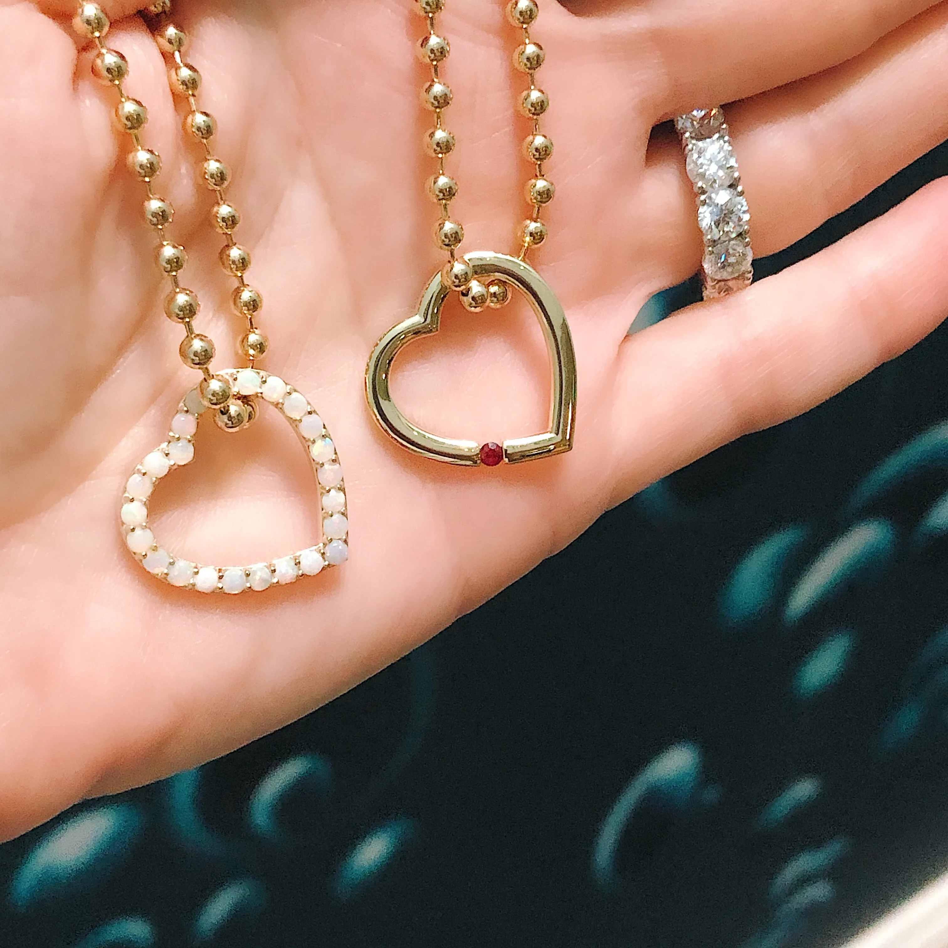 Large Gold Floating Eternity Heart Charm