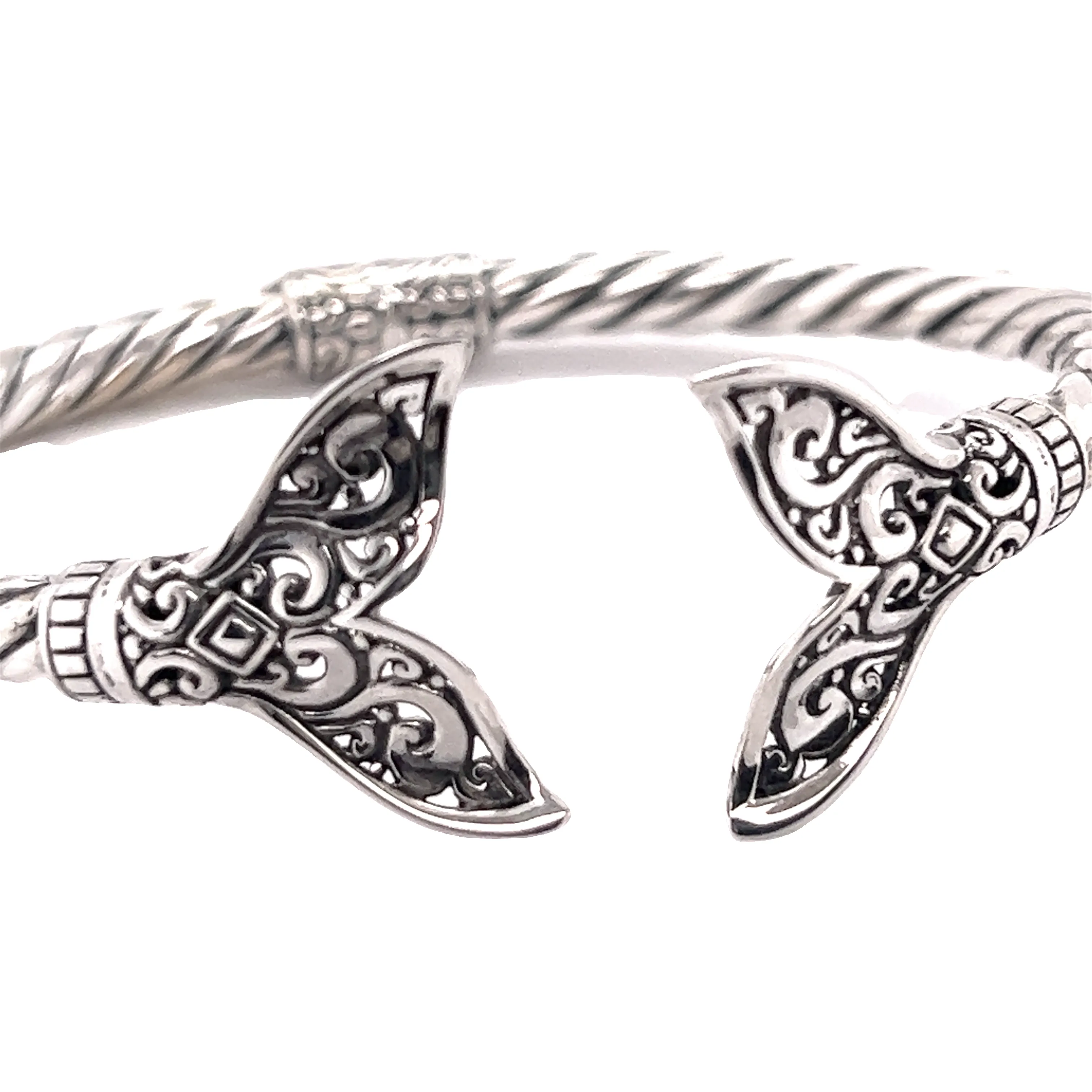 Majestic Full Filigree Whale Tail Cuff Bracelet