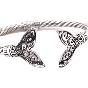 Majestic Full Filigree Whale Tail Cuff Bracelet