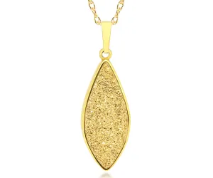 Marquise 18k Gold Druzy Necklace