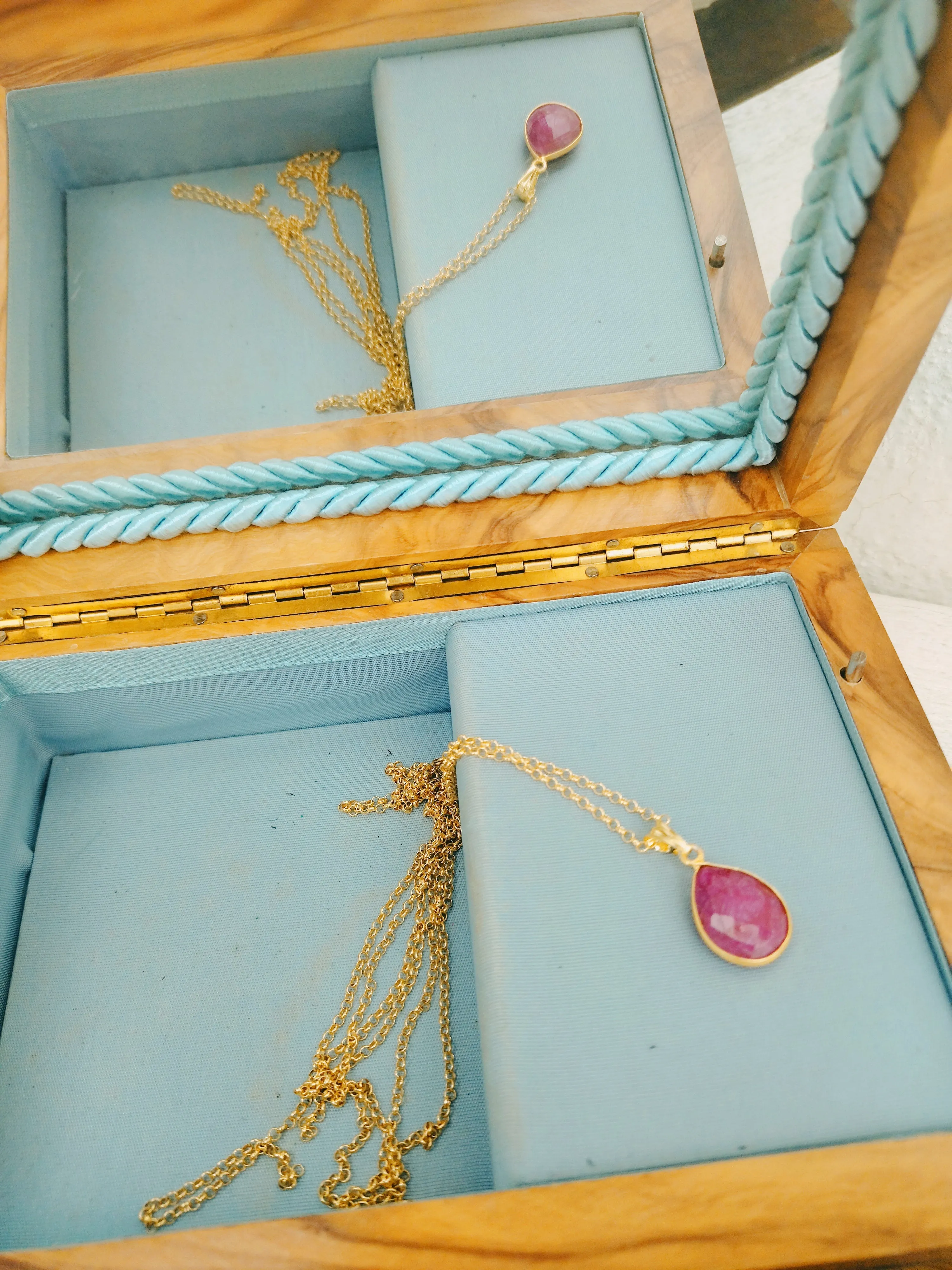 Pink Sapphire Necklace, Ruby Jewelry Gift For Wife For 40th Anniversary